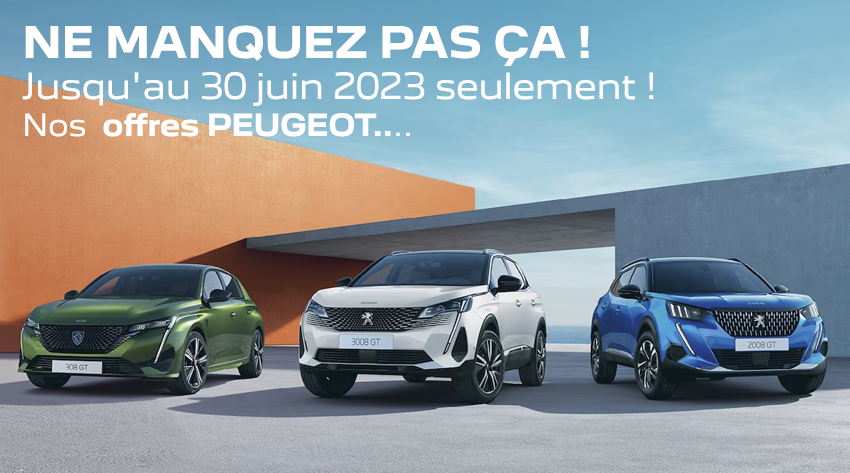 Offres de leasing Peugeot - Jusqu'au 30 juin seulement !